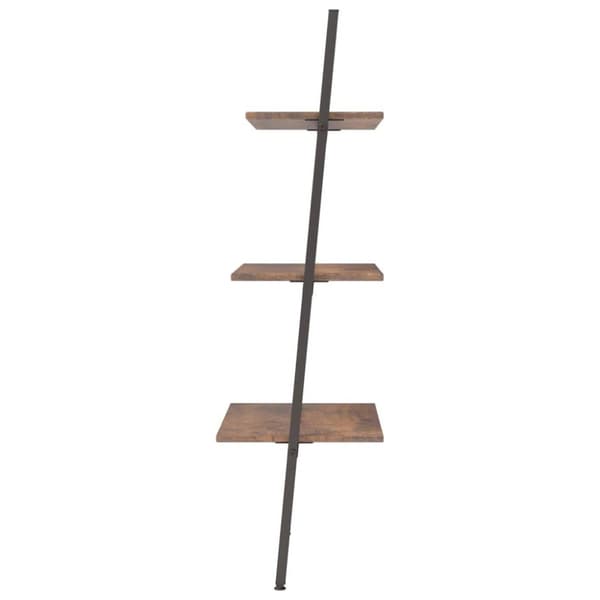 vidaXL Hylla 3 hyllplan mörkbrun och svart 64x34x116 cm
