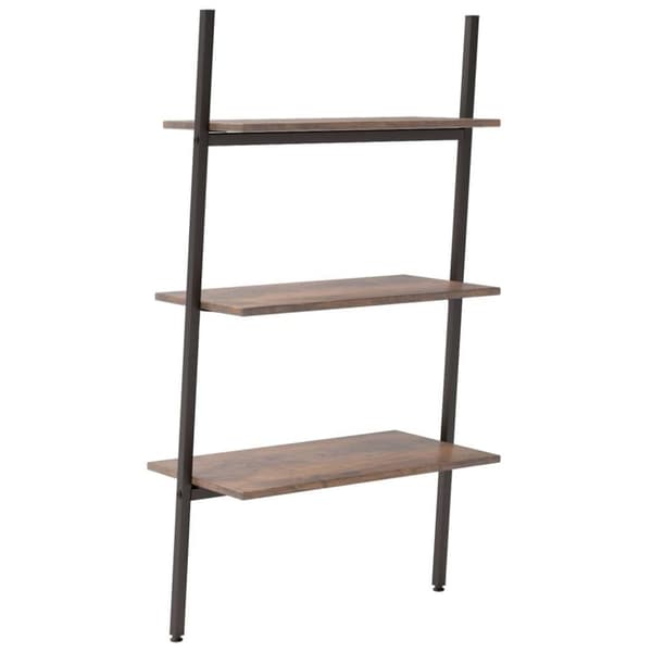 vidaXL Hylla 3 hyllplan mörkbrun och svart 64x34x116 cm