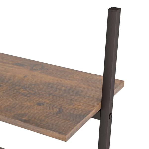 vidaXL Hylla 3 hyllplan mörkbrun och svart 64x34x116 cm