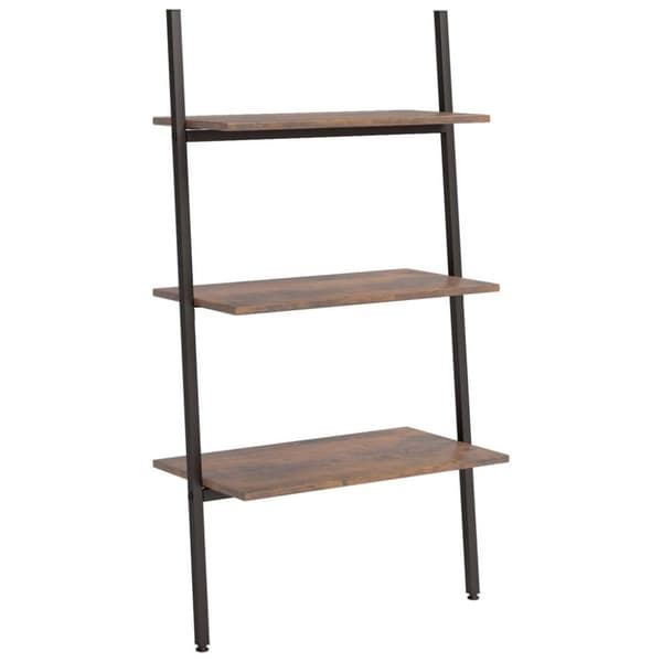 vidaXL Hylla 3 hyllplan mörkbrun och svart 64x34x116 cm