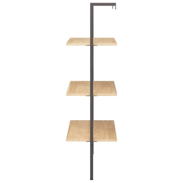 vidaXL Hylla 3 hyllplan ljusbrun och svart 64x35x120,5 cm