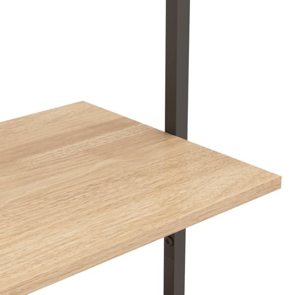 vidaXL Hylla 3 hyllplan ljusbrun och svart 64x35x120,5 cm