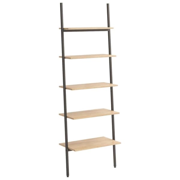 vidaXL Stigehyller 5 etasjer lysebrun og svart 64x34x185,5 cm
