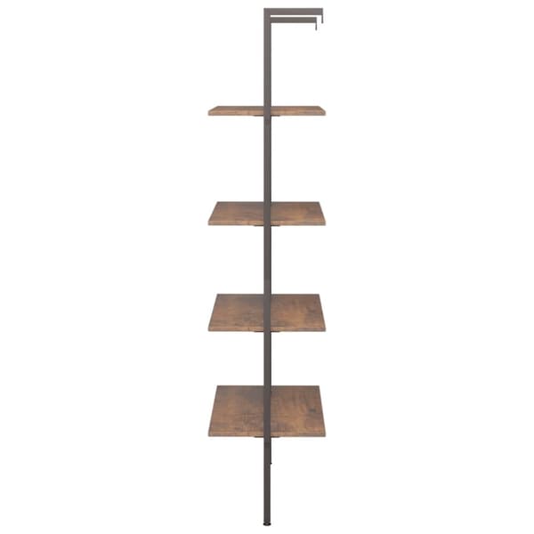 vidaXL Hylla 4 hyllplan ljusbrun och svart 64x35x152,5 cm