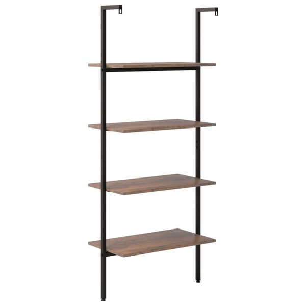 vidaXL Hylla 4 hyllplan ljusbrun och svart 64x35x152,5 cm
