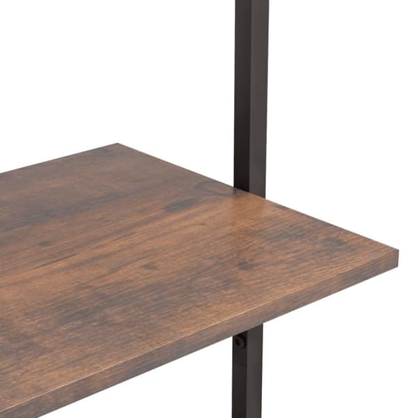 vidaXL Hylla 4 hyllplan ljusbrun och svart 64x35x152,5 cm