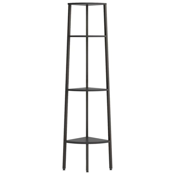 vidaXL Hjørnehylle 4 etasjer svart 45,5x31,5x150 cm