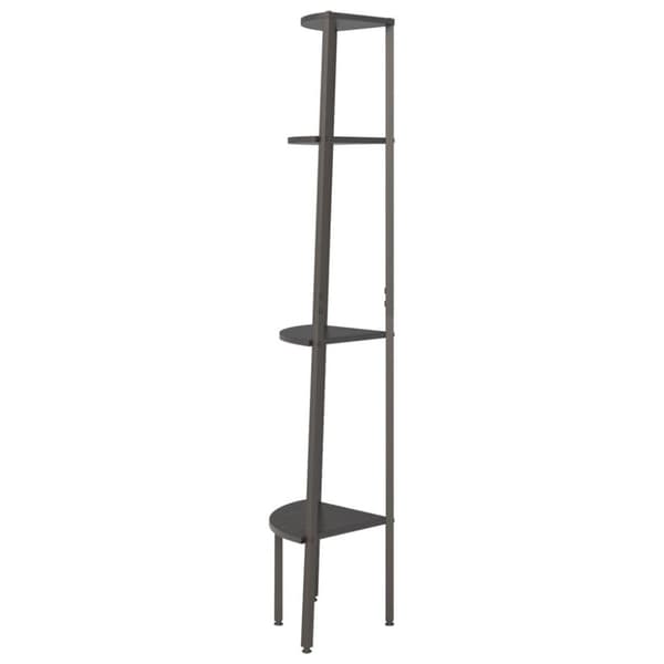 vidaXL Hjørnehylle 4 etasjer svart 45,5x31,5x150 cm