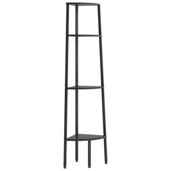 vidaXL Hjørnehylle 4 etasjer svart 45,5x31,5x150 cm