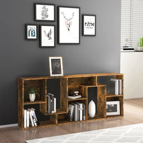 vidaXL Bokhylle røkt eik 67x24x161 cm konstruert tre