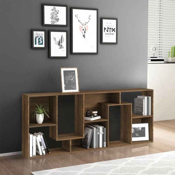 vidaXL Bokhylle brun eik 67x24x161 cm konstruert tre