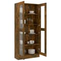 Miniatyrbilde 6 av 9: vidaXL Vitrineskap røkt eik 82,5x30,5x185,5 cm konstruert tre
