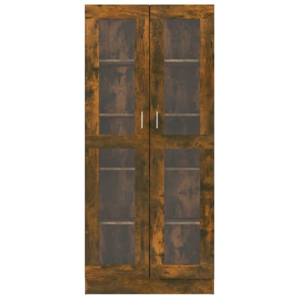 vidaXL Vitrineskap røkt eik 82,5x30,5x185,5 cm konstruert tre