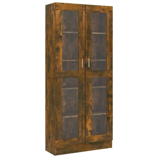 vidaXL Vitrineskap røkt eik 82,5x30,5x185,5 cm konstruert tre