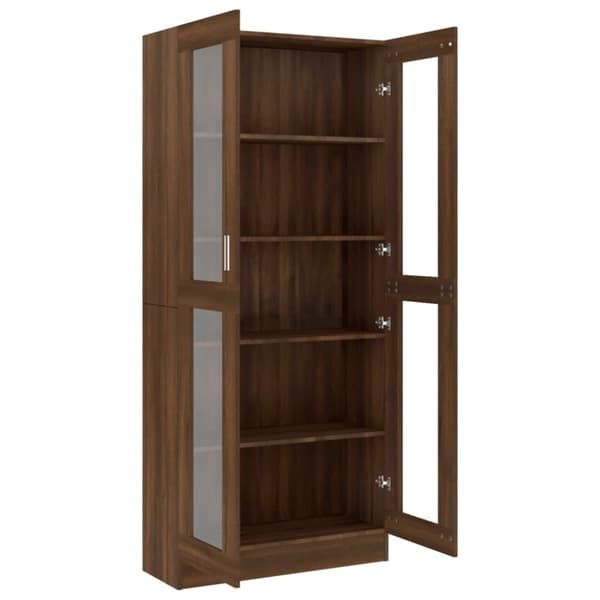 vidaXL Vitrineskap brun eik 82,5x30,5x185,5 cm konstruert tre