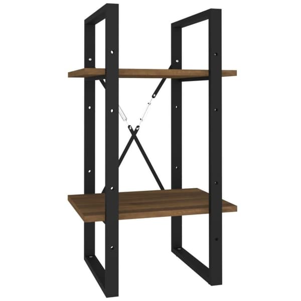 vidaXL Bokhylla 2 hyllor brun ek 40x30x70 cm konstruerat trä