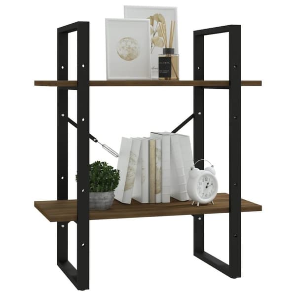 vidaXL Bokhylla 2 hyllor brun ek 60x30x70 cm konstruerat trä