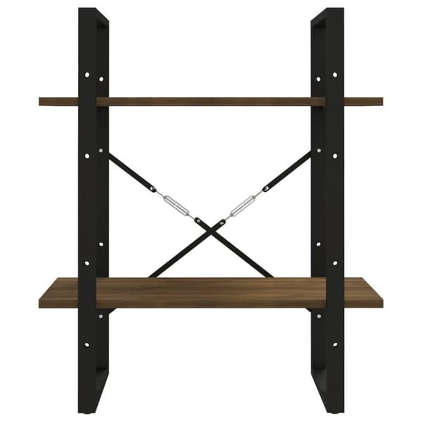 vidaXL Bokhylla 2 hyllor brun ek 60x30x70 cm konstruerat trä