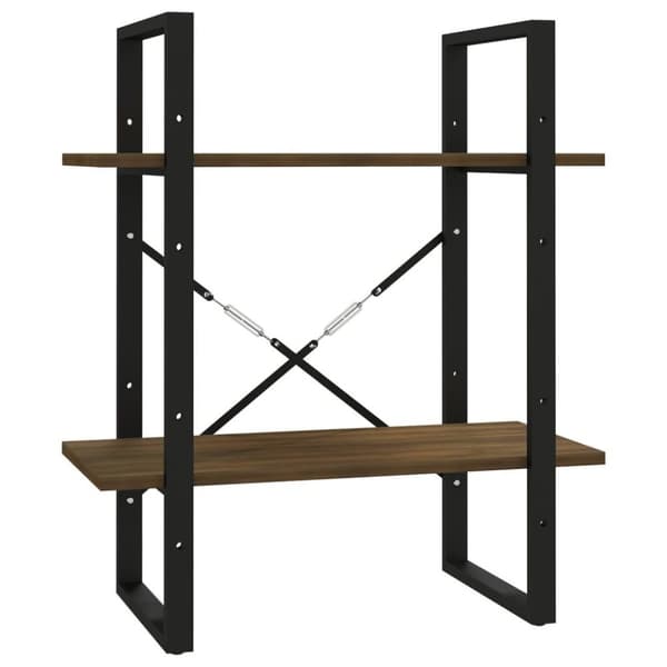 vidaXL Bokhylla 2 hyllor brun ek 60x30x70 cm konstruerat trä