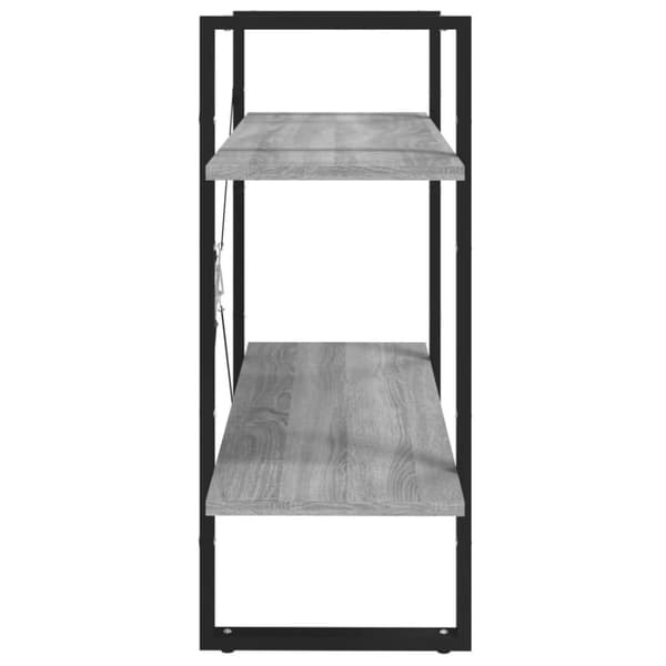 vidaXL Bokhylla 2 hyllor grå sonoma 80x30x70 cm konstruerat trä