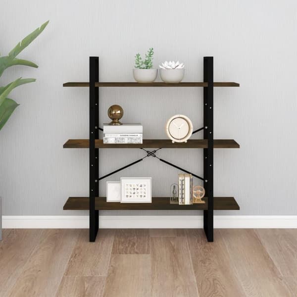 vidaXL Bokhylle røkt eik 100x30x105 cm konstruert tre