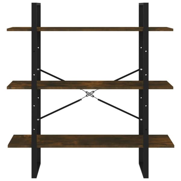 vidaXL Bokhylle røkt eik 100x30x105 cm konstruert tre