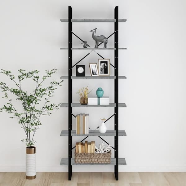 vidaXL Høyskap grå sonoma 80x30x210 cm konstruert tre