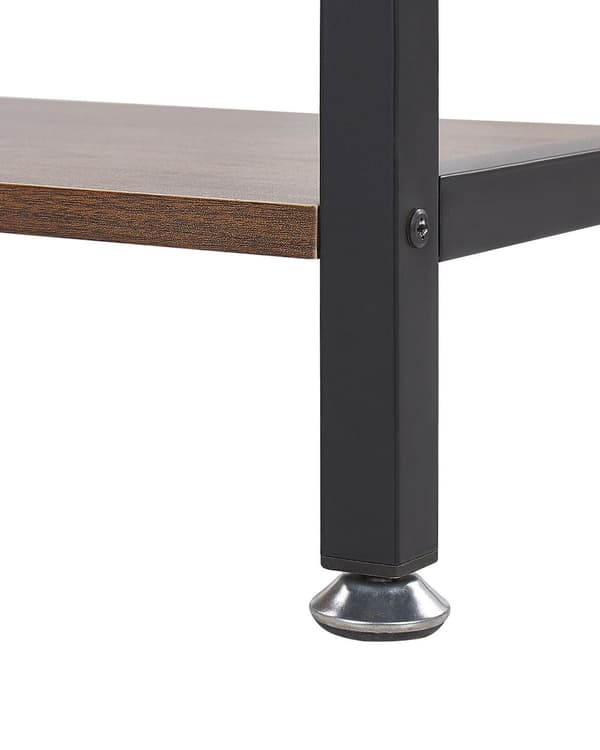 Bokhylle Mørkt tre Svart Metall 150 x 25 x 47 cm 5 hyller Bokreol Oppbevaring Åpen rygg Dekorativ Industrielt design Kontor Stue Bibliotek