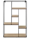 Miniatyrbilde 4 av 9: Vegghylle Lyst tre Svart Metall MDF 61 x 21 x 13 cm Geometrisk Minimalistisk