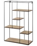 Miniatyrbilde 5 av 9: Vegghylle Lyst tre Svart Metall MDF 61 x 21 x 13 cm Geometrisk Minimalistisk