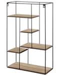 Miniatyrbilde 7 av 9: Vegghylle Lyst tre Svart Metall MDF 61 x 21 x 13 cm Geometrisk Minimalistisk