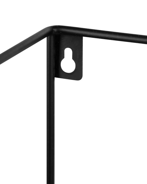 Vegghylle Lyst tre Svart Metall MDF 61 x 21 x 13 cm Geometrisk Minimalistisk