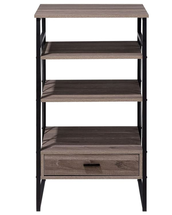 Konsollbord TV-bord Taupe Tre og Metall 3 Hyller 1 Skuff Hjemmekontormøbler Moderne Stil