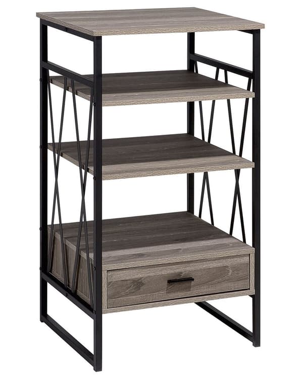 Konsollbord TV-bord Taupe Tre og Metall 3 Hyller 1 Skuff Hjemmekontormøbler Moderne Stil