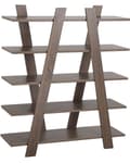 Miniatyrbilde 1 av 9: Bokhylle Mørkt tre 100 x 30 x 116 cm Frittstående bokreol 5 hyller Oppbevaring Skandinavisk design Stue Hjemmekontor