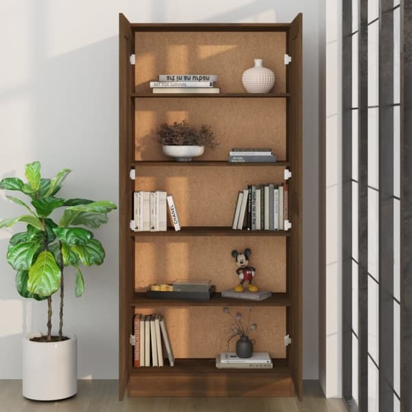 vidaXL bogskab 82,5x30,5x185,5 cm konstrueret træ brun egetræsfarve
