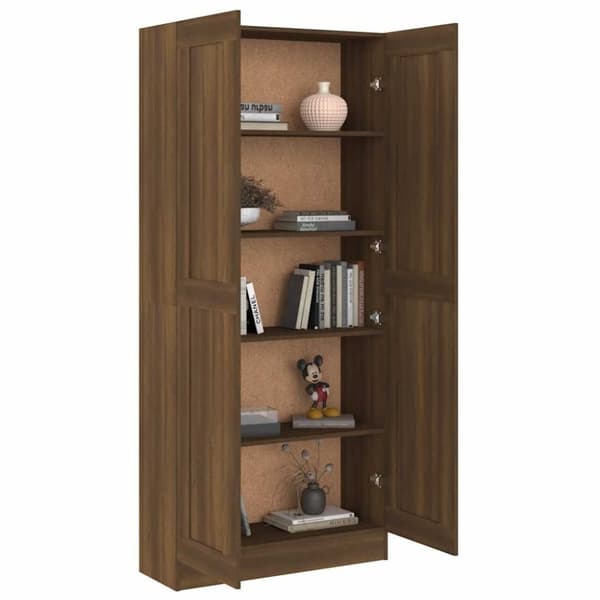 vidaXL bogskab 82,5x30,5x185,5 cm konstrueret træ brun egetræsfarve