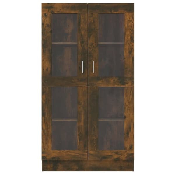 vidaXL vitrineskab 82,5x30,5x150 cm konstrueret træ røget egetræ