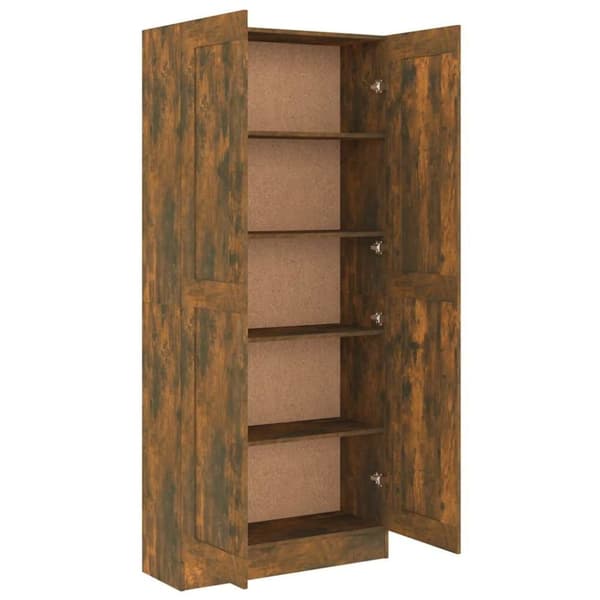 vidaXL bogskab 82,5x30,5x185,5 cm konstrueret træ røget egetræsfarve
