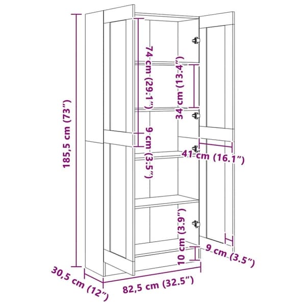 vidaXL bogskab 82,5x30,5x185,5 cm konstrueret træ røget egetræsfarve