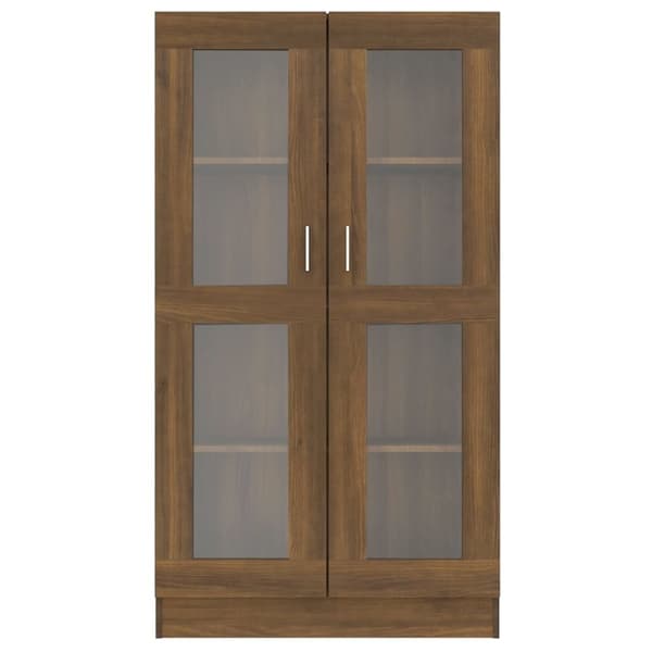 vidaXL vitrineskab 82,5x30,5x150 cm konstrueret træ brun egetræsfarve