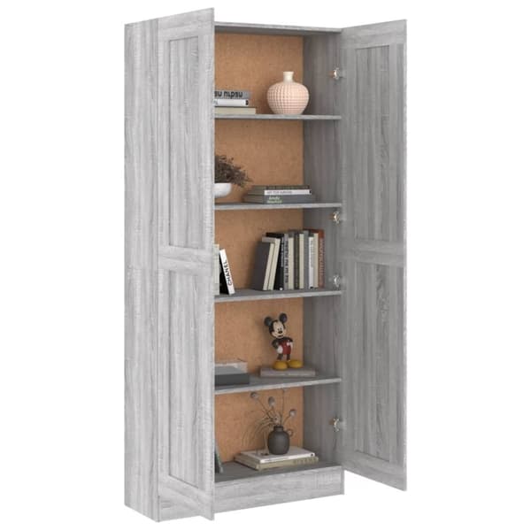 vidaXL bogskab 82,5x30,5x185,5 cm konstrueret træ grå sonoma-eg