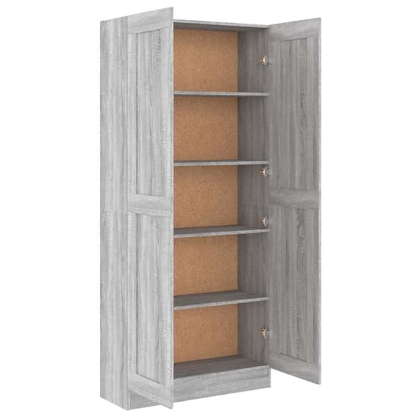 vidaXL bogskab 82,5x30,5x185,5 cm konstrueret træ grå sonoma-eg