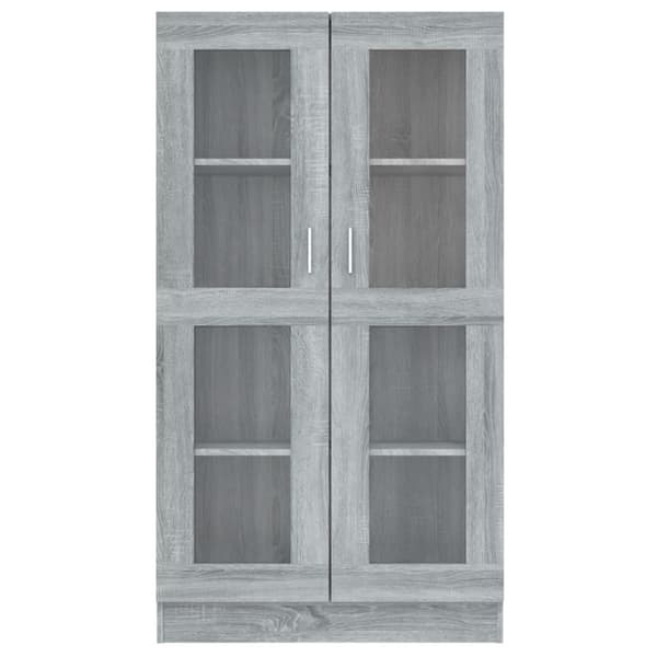 vidaXL vitrineskab 82,5x30,5x150 cm konstrueret træ grå sonoma-eg