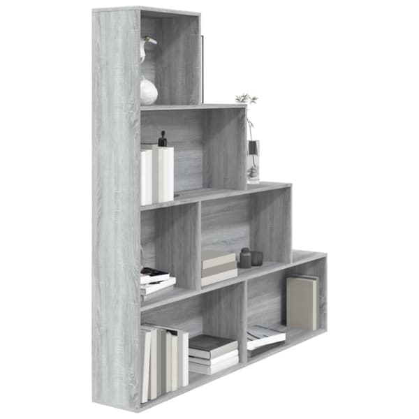 vidaXL Kirjahylly harmaa Sonoma 155x24x160 cm