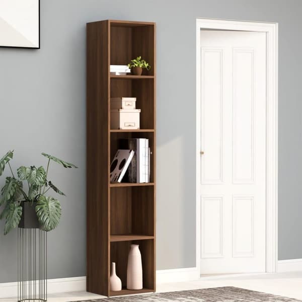 vidaXL bogreol 40x30x189 cm konstrueret træ brun egetræsfarve