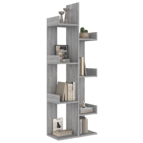 vidaXL bogreol 48x25,5x140 cm konstrueret træ grå sonoma-eg