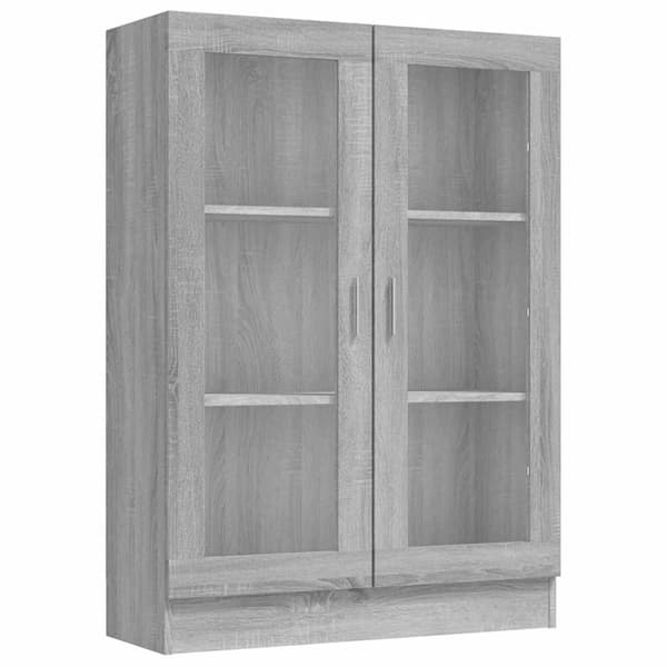 vidaXL Vitrineskap grå sonoma 82,5x30,5x115 cm konstruert tre