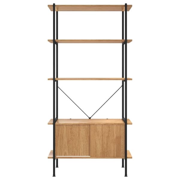 vidaXL Hyllenhet 5 nivåer med skåp 80x40x163 cm stål konstruerat trä
