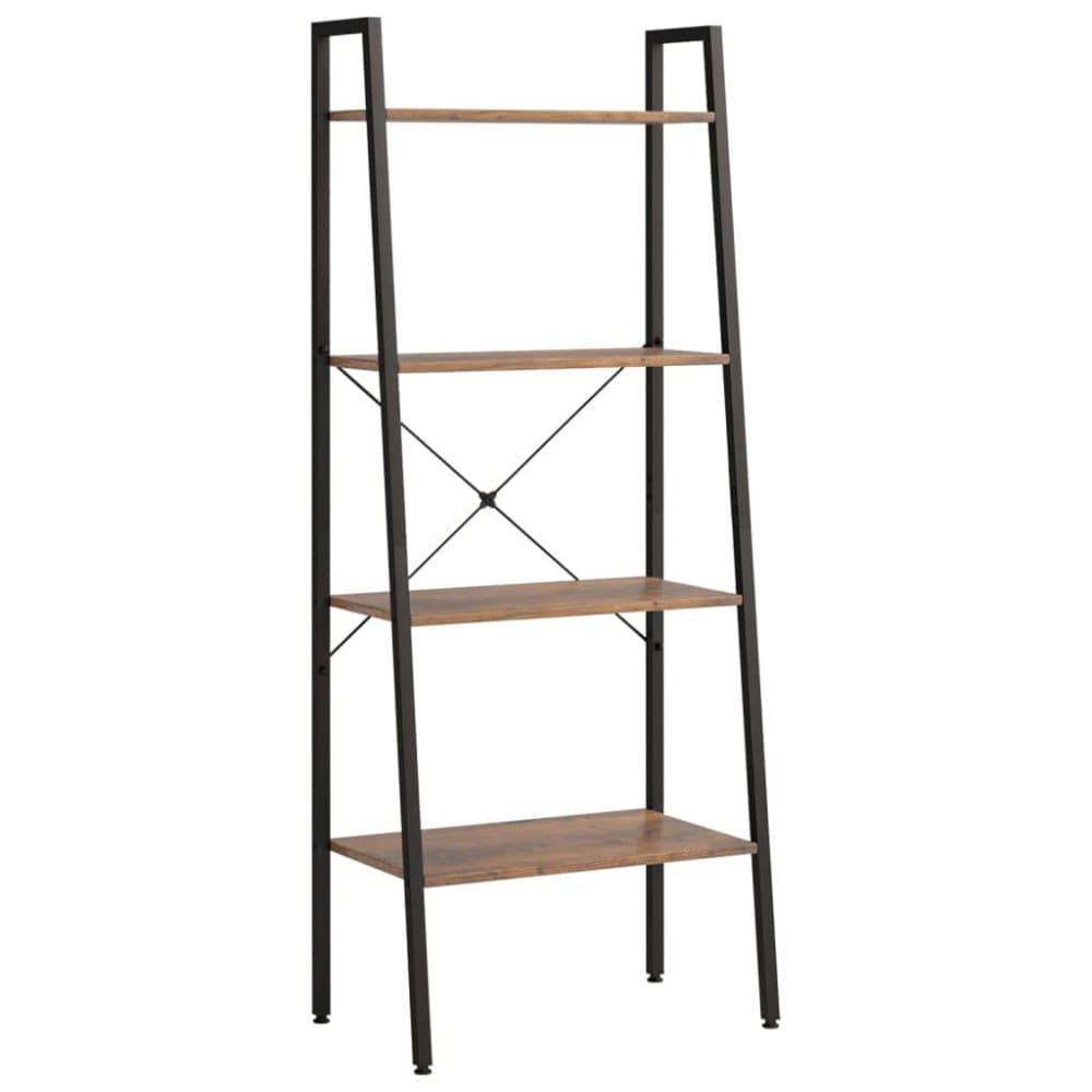 vidaXL Hylla 4 plan mörkbrun och svart 56x35x140 cm